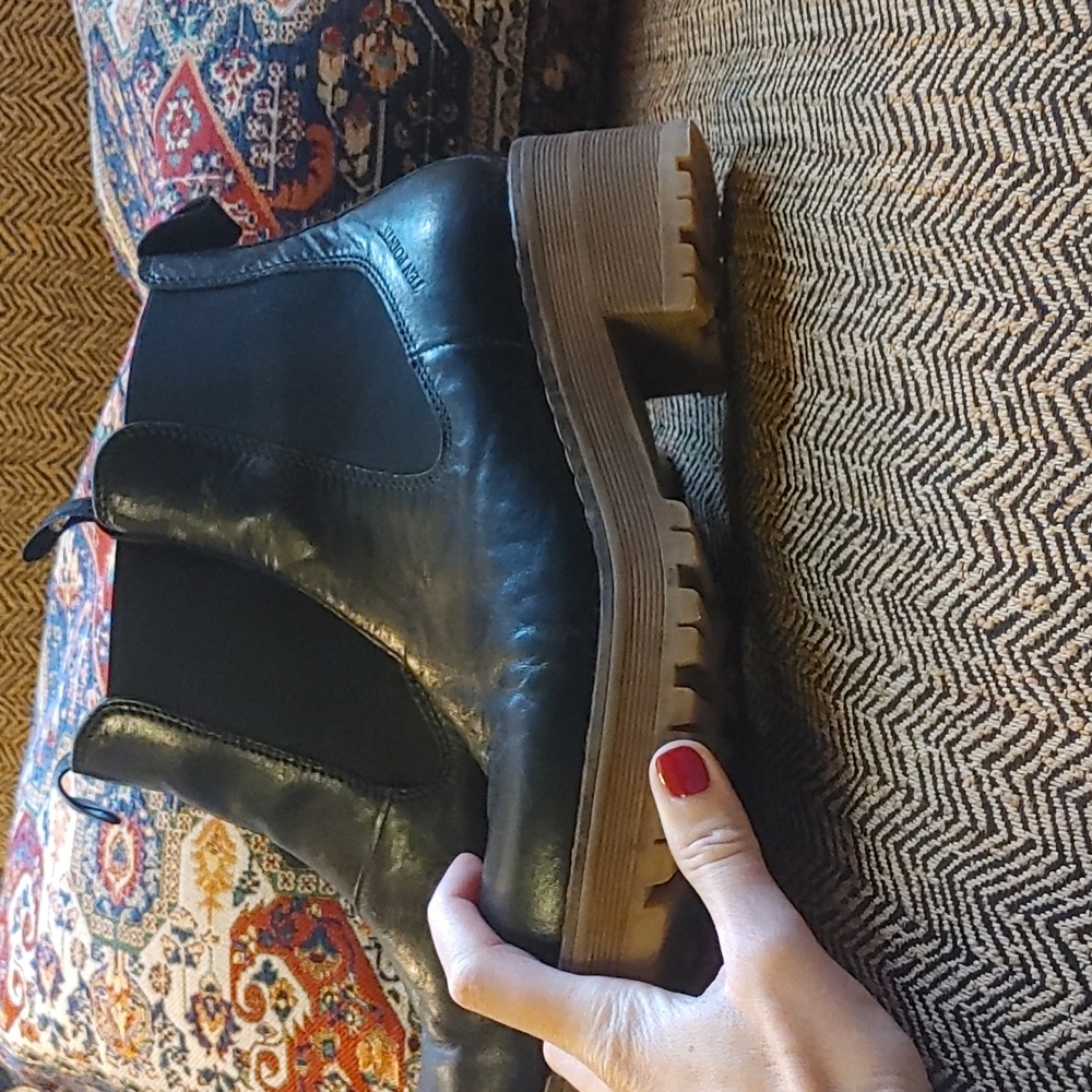 Lug Sole Black Leather Chelseas